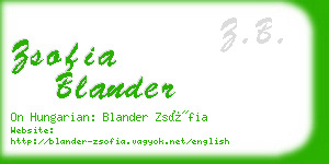 zsofia blander business card